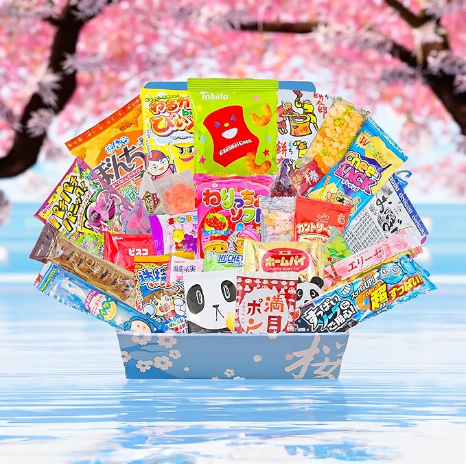 Japanese Snacks & Candy Dagashi with English Pamphlet 30 Pieces Custom Gift Set (Box)
