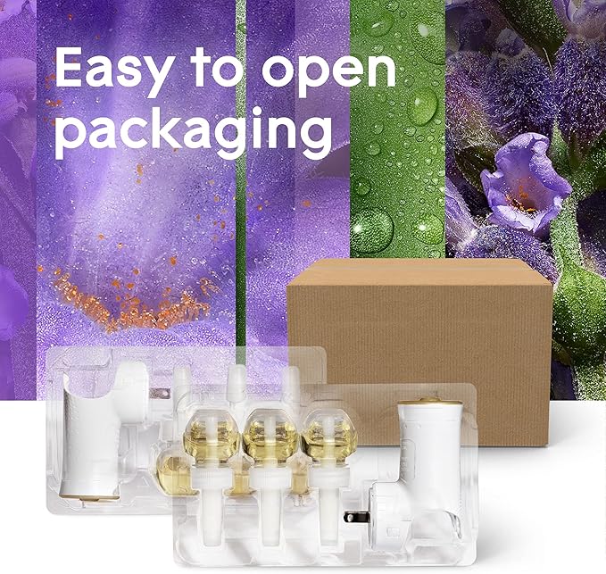 Glade PlugIns Refills Air Freshener Starter Kit, Scented and Essential Oils for Home and Bathroom, Tranquil Lavender & Aloe, 4.02 Fl Oz, 2 Warmers + 6 Refills
