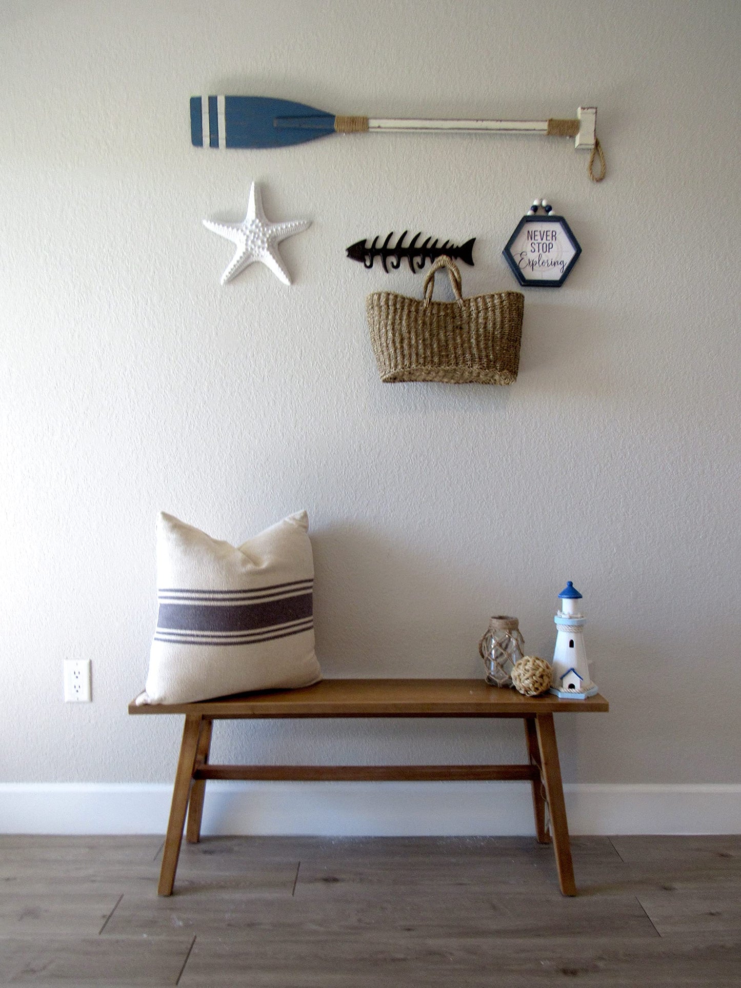 Wallcharmers Large Fish Bone Key, Leash, & Towel Holder | Nautical Home & Wall Decor