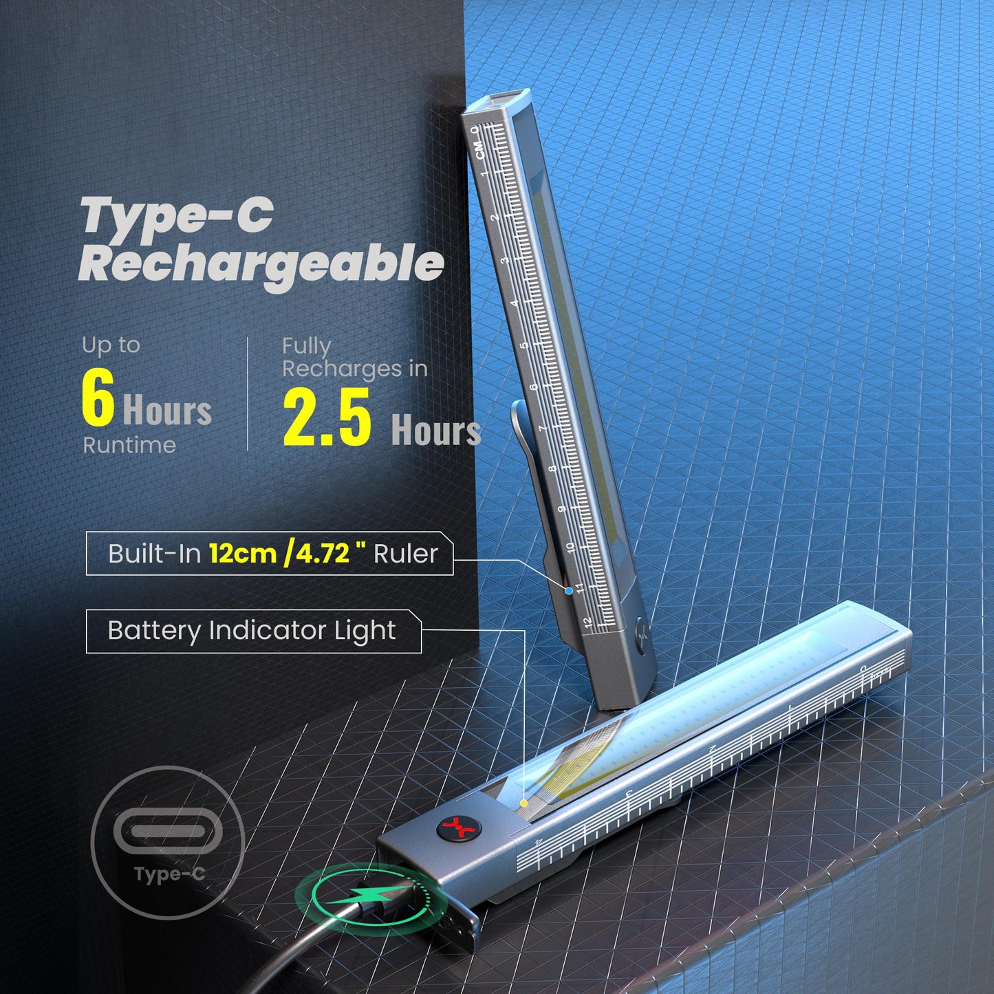 EGUKU Rechargeable Pen Light, 800 Lumen Pen Flashlights with COB Work Light, Portable LED Pocket Flashlight with 6 Light Modes, Clip Flashlight with Magnetic Base for Inspection, Work, Repair