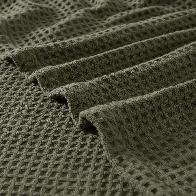 Eddie Bauer Blanket Soft Waffle Weave Bedding, Medium Weight Bedroom Decor, Softens Every Wash, Twin, Green