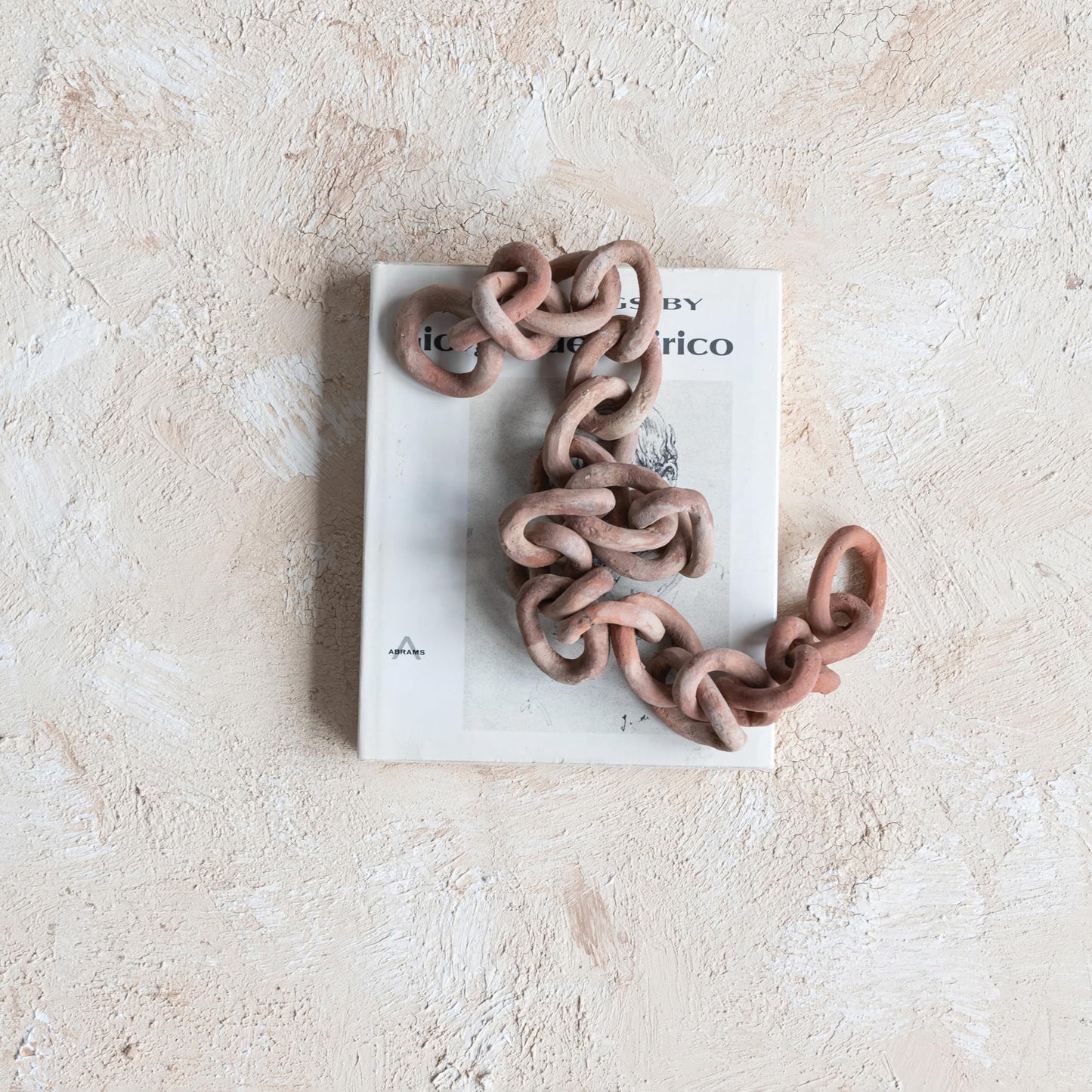 Creative Co-Op Long Handmade Terra-Cotta Chain Decor, Distressed Finish