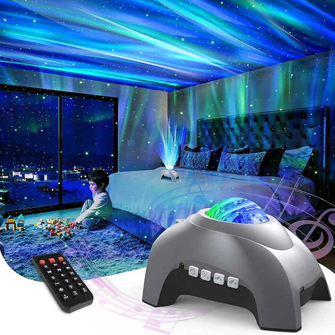 Aurora Projector - AIRIVO Star Projector for Kids Adults, Night Light Projector Bluetooth Speaker White Noise, Galaxy Projector Northern Lights for Bedroom Decor, Party, Ceiling