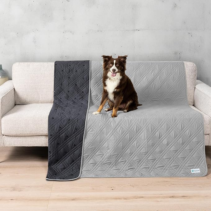 PetAmi Waterproof Couch Cover for Dog Bed Sofa Blanket 52x82 Light Gray