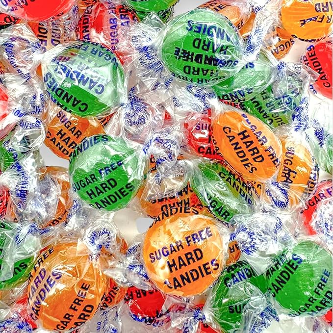 Sugar Free Assorted Fruit Flavors Hard Candy Variety Pack - 1lb Bag of Mima's Summer Mega Sale Hard Treats Individually Wrapped - Delicious Fruit Flavors Bulk Candy