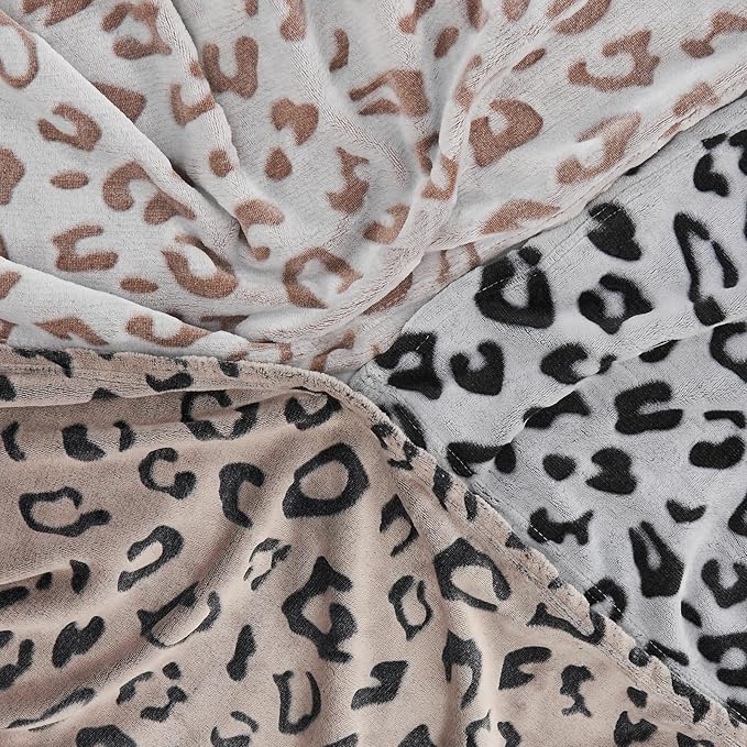 SOCHOW Flannel Fleece Cheetah Print Throw Blanket for Women, Lightweight Super Soft Cozy Plush Blanket, 50 x 60 Inches Black Leopard