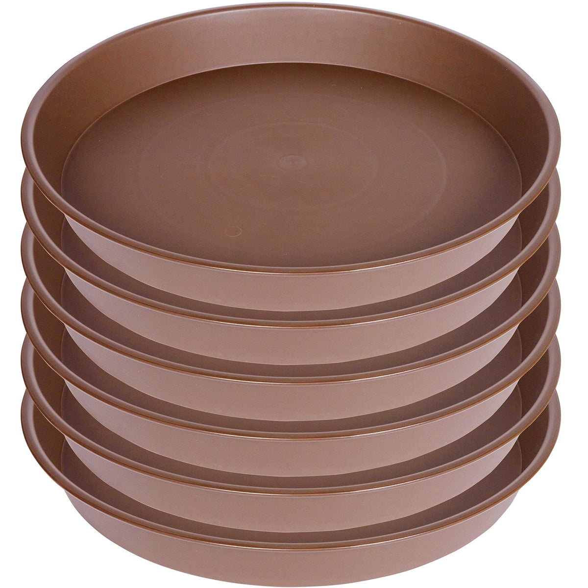 Bleuhome 6 Pack of 8 inch Plant Saucer, Heavy Duty Plastic Plant Water Tray, Pebble Tray, Flower Saucers for Indoors, Pot Saucers, Bird Bath Bowls, Plant Dishes for Planter 7"/8" (8", Black)