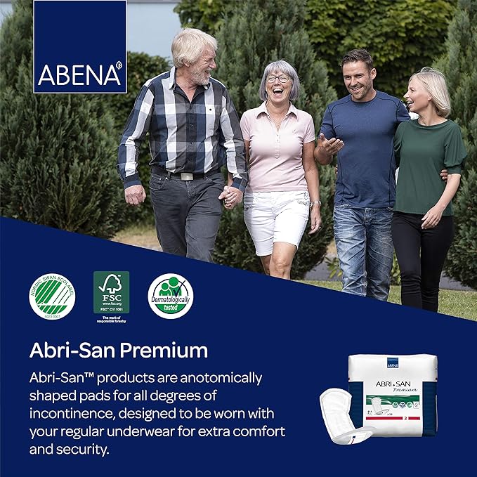 Abena Abri-San Premium Incontinence Pads, Light Absorbency, (Sizes 1 To 3A) Size 3, 196 Count