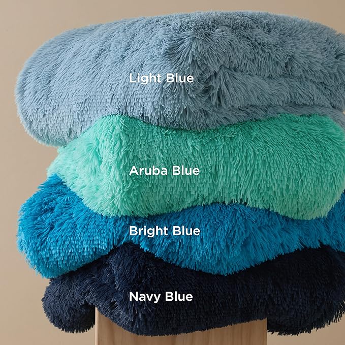 Bedsure GentleSoft Fluffy Aruba Blue King Size Blanket for Bed, Thick Soft Sherpa Faux Fur Fleece Bedding Fuzzy Plush Winter Warm Heavy Big Large King Blanket, Cozy Blue Gifts for Men Women, 108x90