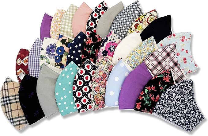 HOPE LOVE SHINE Reusable Face Masks – 3-Layer 100% Cotton Cloth Masks for Adults pack of 30