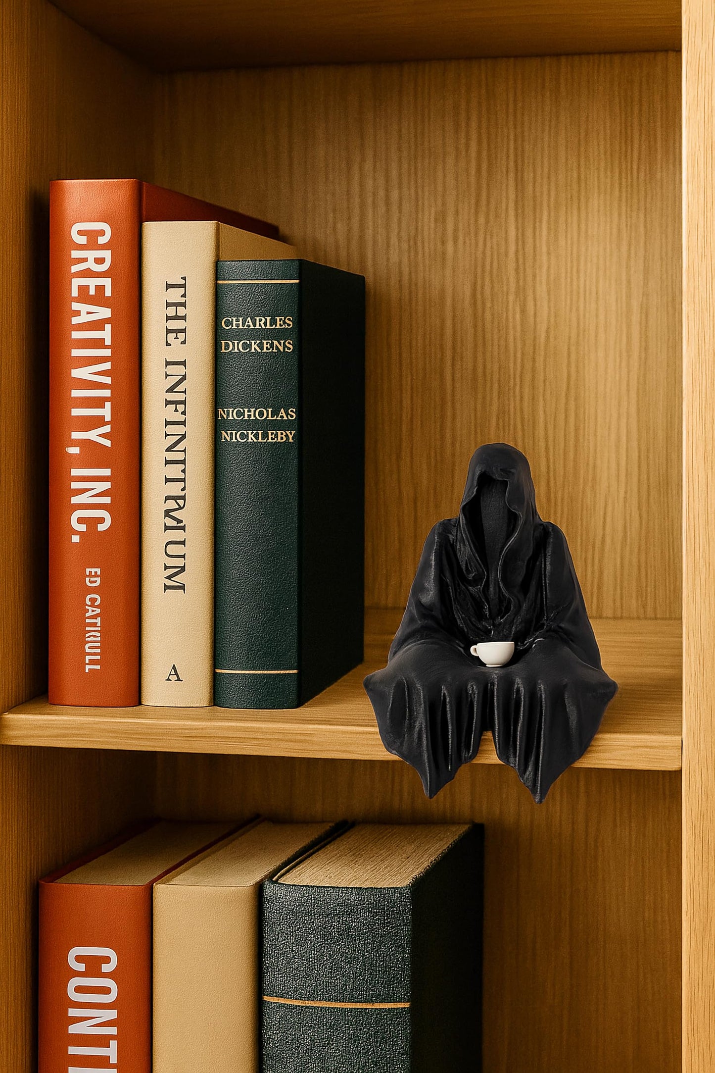 Grim Reaper Witch Statue Bookshelf Decor – Suriel Horror Figurine for Halloween & Gothic Home