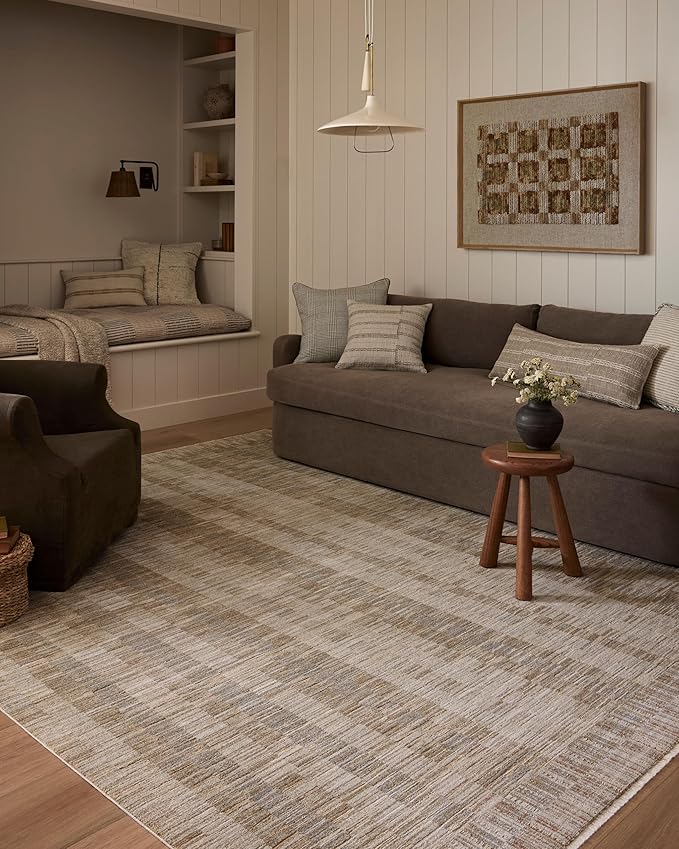 Loloi Amber Lewis Cali Collection CIL-05 Natural/Multi 6'-7" x 9'-2", .25" Pile Height, Area Rug