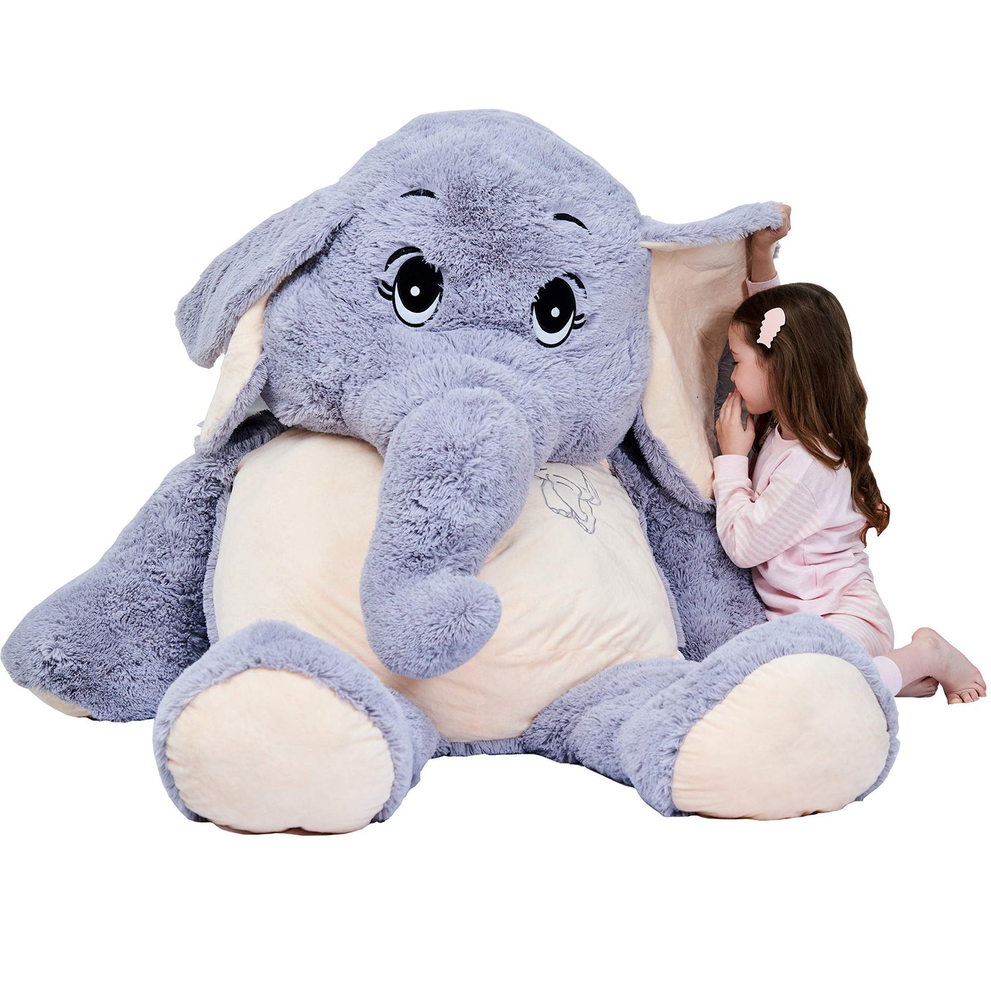 IKASA Giant Elephant Stuffed Animal Plush Toys Gifts (Gray, 72 inches)