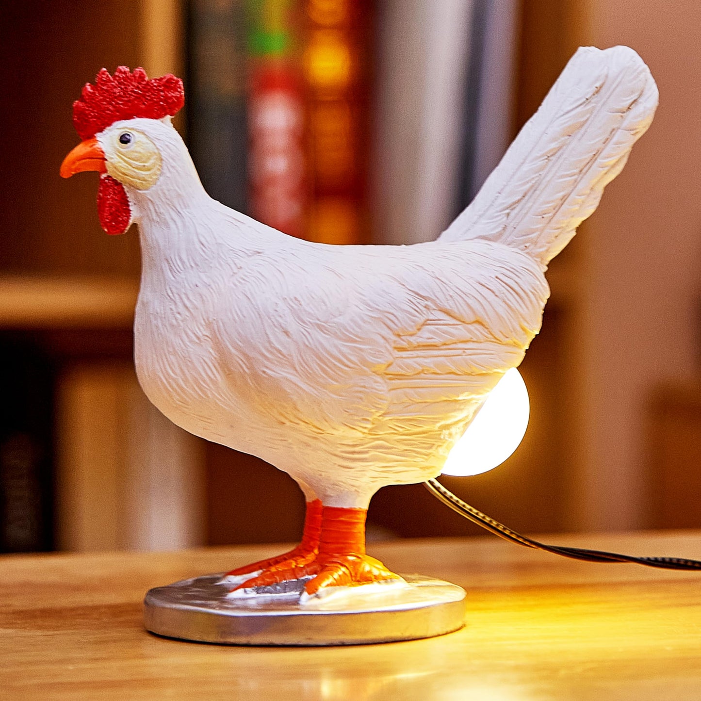LGY3DLight Chicken Egg Lamp, 3D Resin Chicken Lamp, Funny Chicken Night Light with USB, Colorful Box Packing Birthday Gift (A)