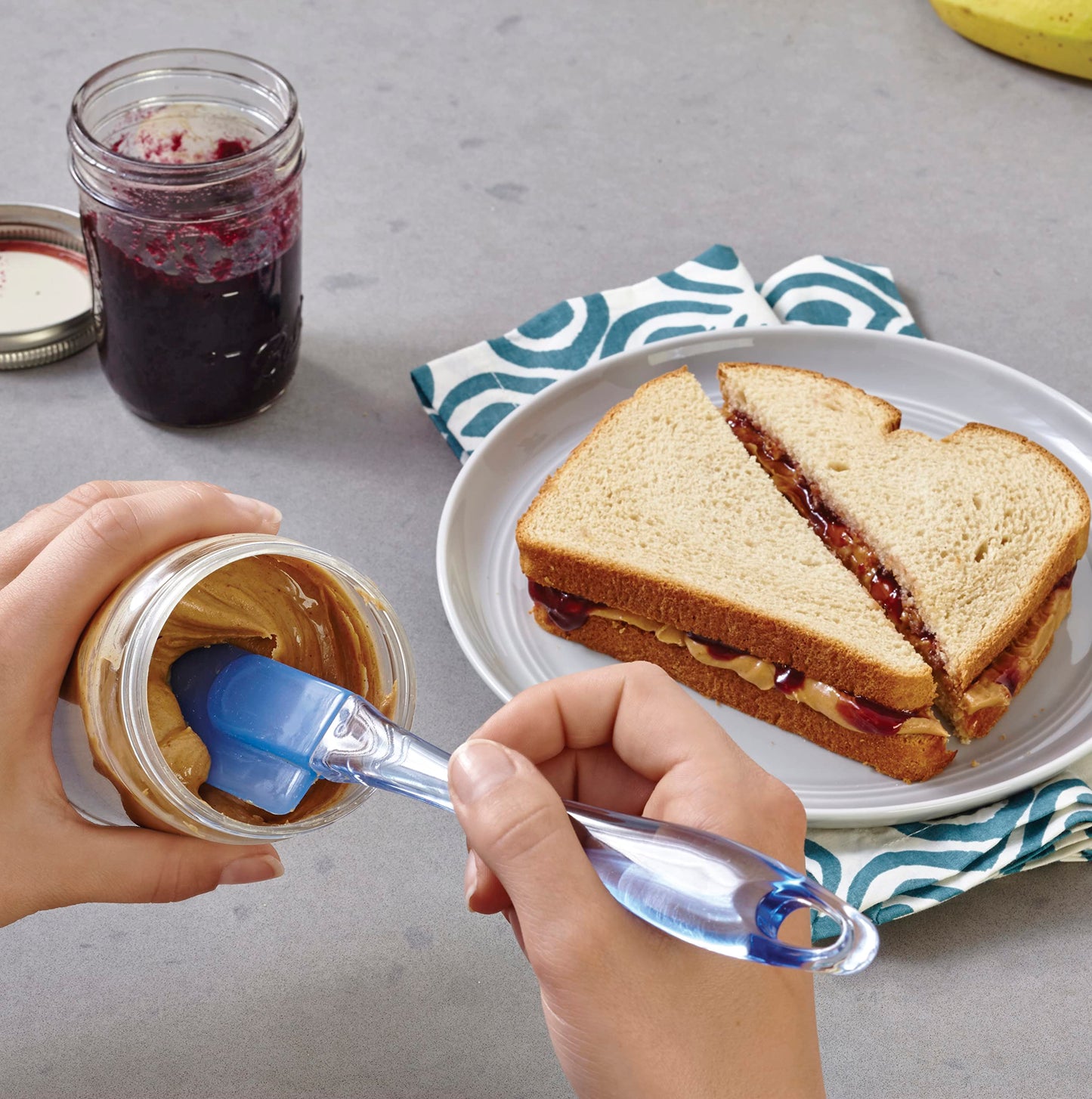 Wilton Easy Flex Silicone Spatula Set - Your Versatile Tools for Mixing, Folding, Scraping, Cooking, Frosting and Serving, Blue, 3-Piece