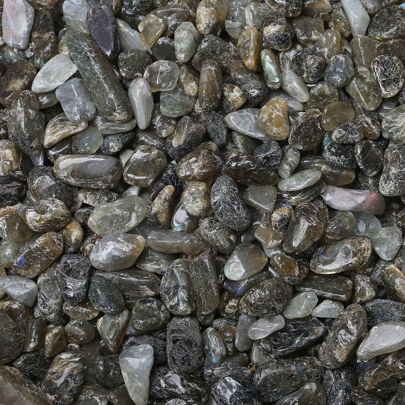 LAIDANLA Labradorite Crushed Stone Crystal Chips Bulk Natural Gemstones Healing Reiki Crystals Mini Quartz Vase Filler Aquarium Gravel 100g