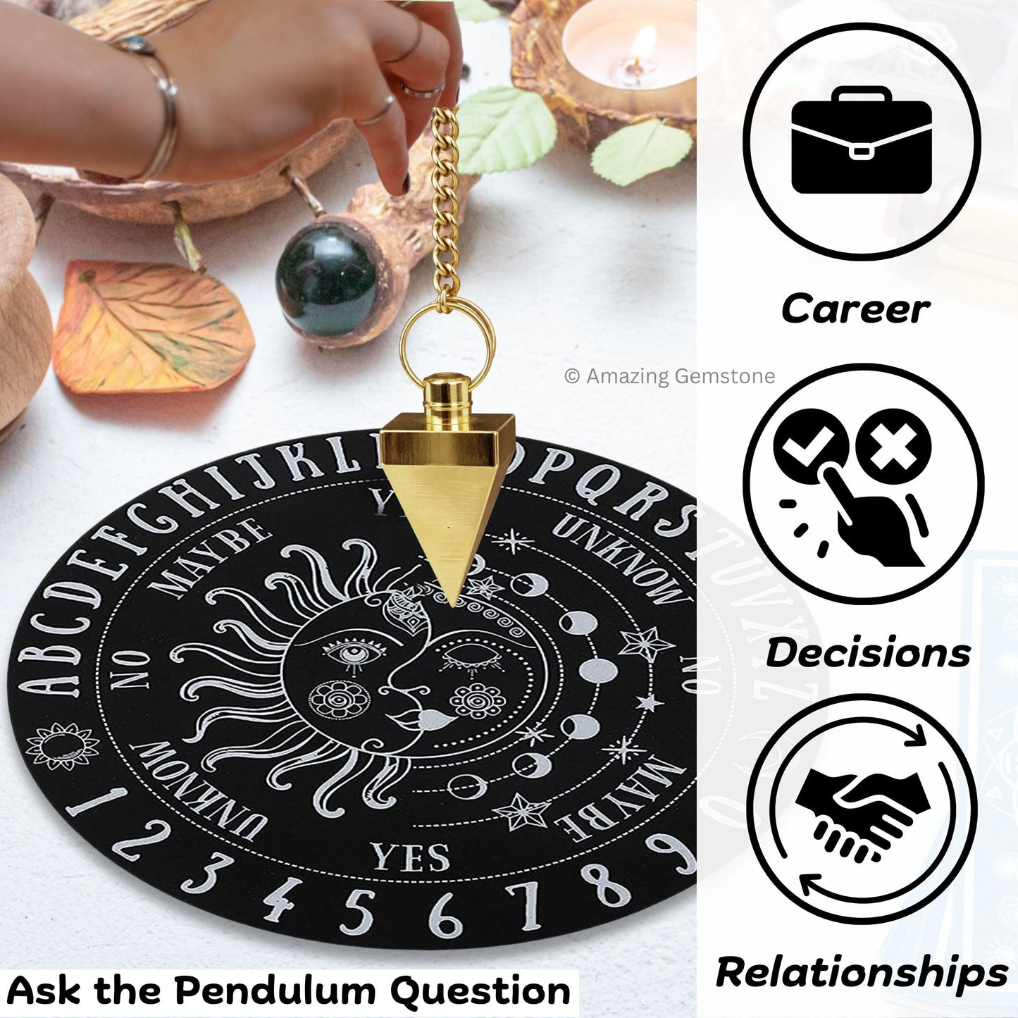 Amazing Gemstone Healing Metal Pendulums for Divination, Gold Small Cone Steel Copper Pendulum High Energy Pendulo de Bronce Pendulos de Mesa MP120