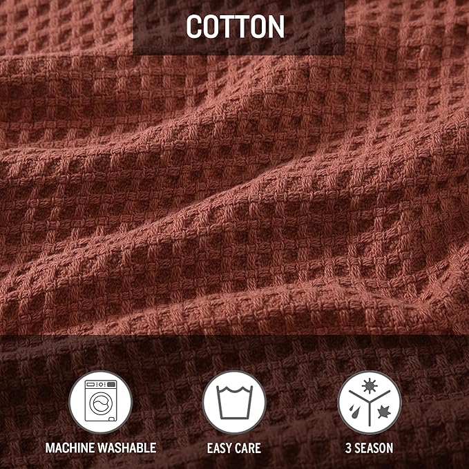 Eddie Bauer Blanket Soft Waffle Weave Bedding, Medium Weight Bedroom Decor, Softens Every Wash, King, Orange