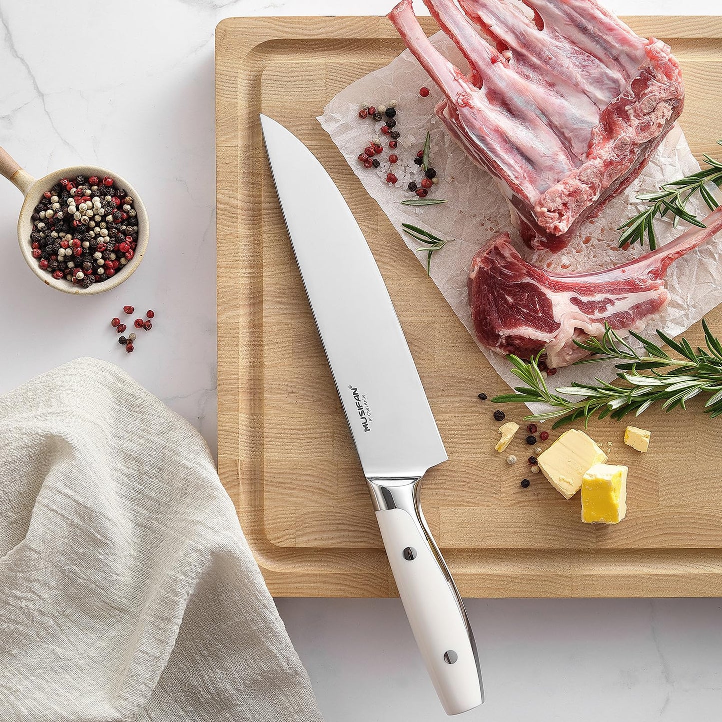 Musifan 3-Piece Chef Knife Set, Professional Ultra Sharp Kitchen Knives For Cooking High Carbon Stainless Steel, With Ergonomic Handle Design (three)