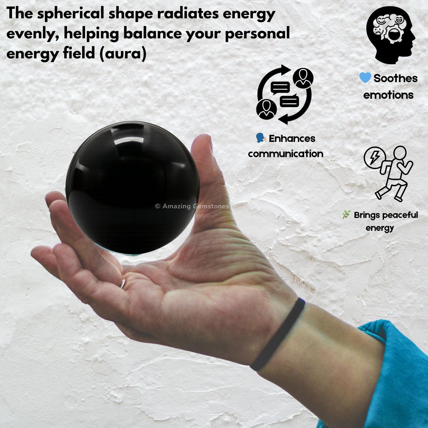Amazing Gemstone Black Obsidian Crystal Ball with Stand - 2" Inches Crystal Sphere Meditation Balls for Witchcraft and Decorative Balls