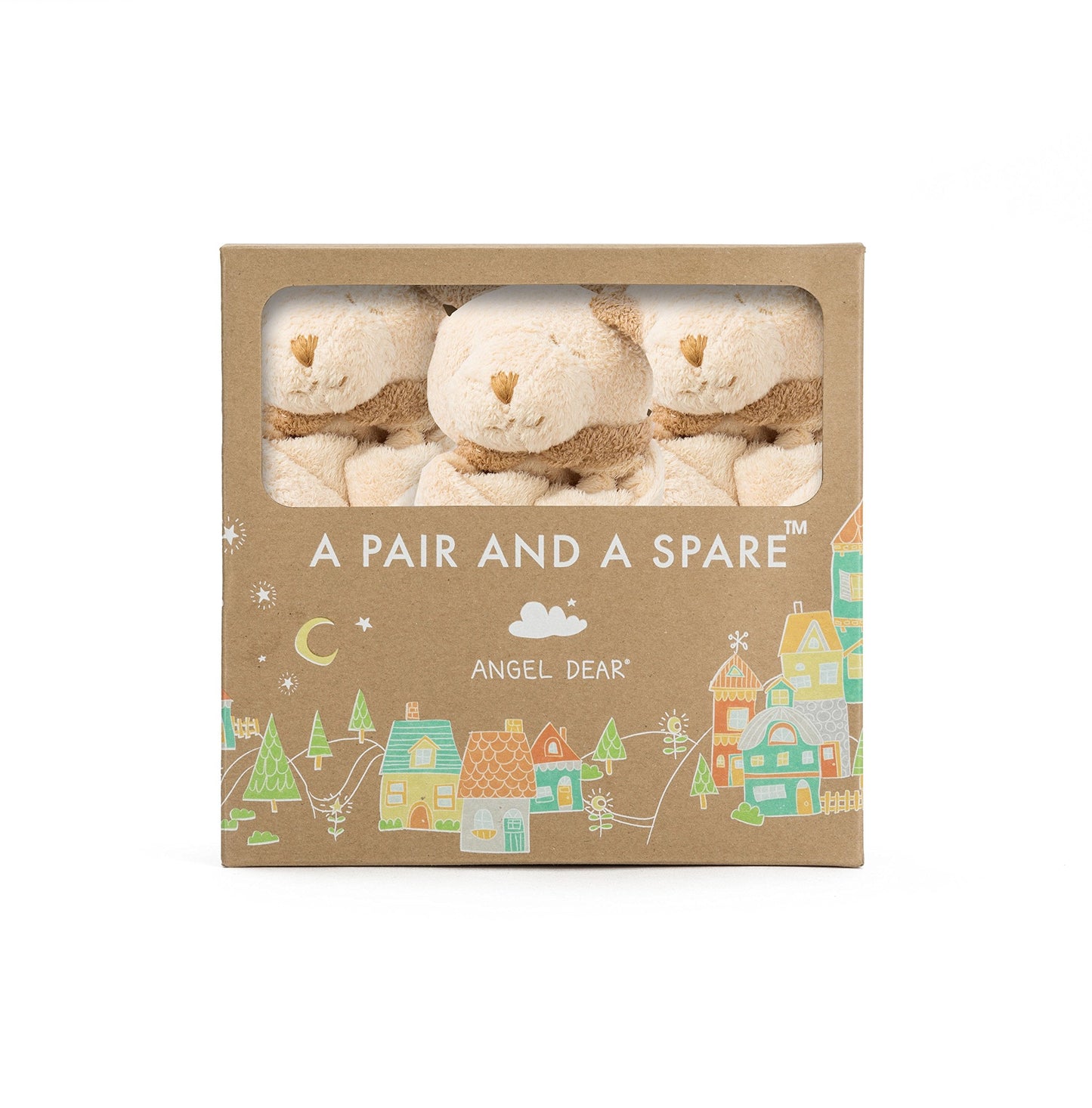 Angel Dear - Light Brown Puppy, Pair and A Spare Blankie Set