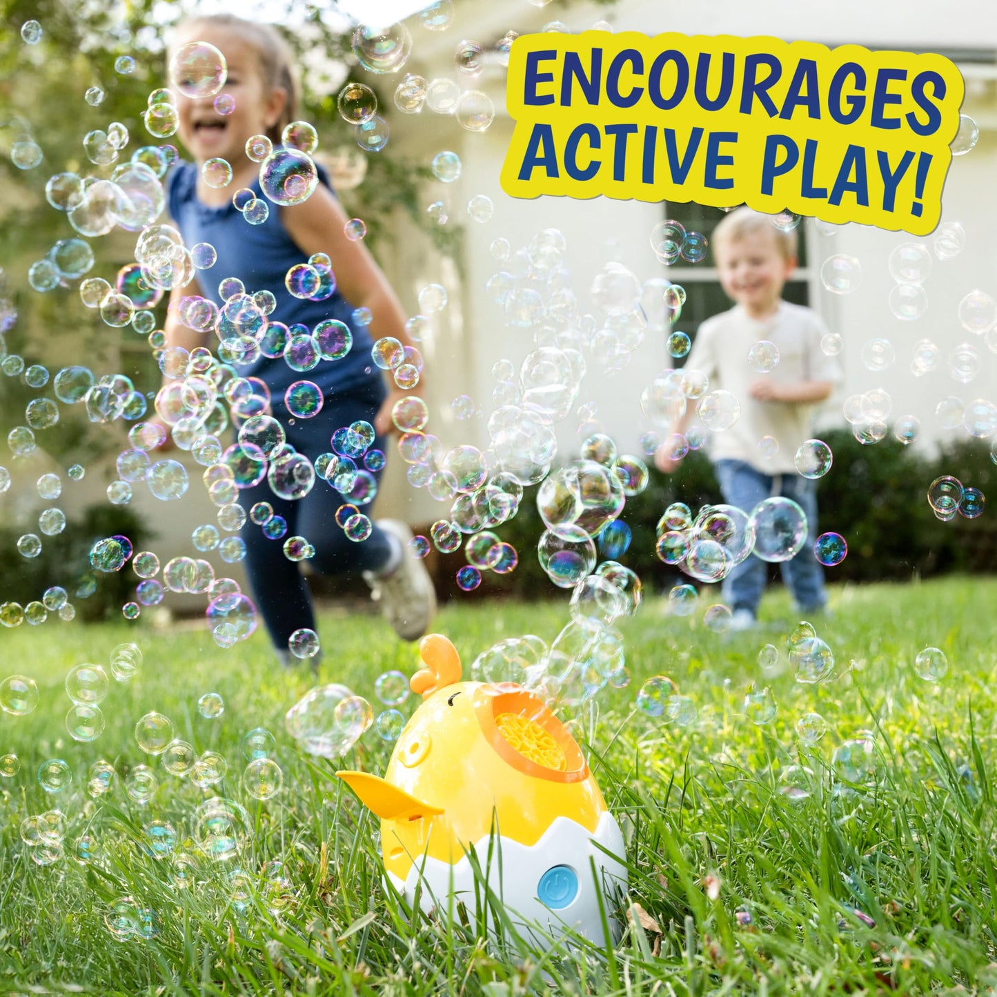 Maxx Bubbles Dancing Chick – Bubble Blower Toy for Kids, Spins & Flaps Wings, Outdoor Fun, Birthday Party Gift, Easter Basket Stuffer, Active Play