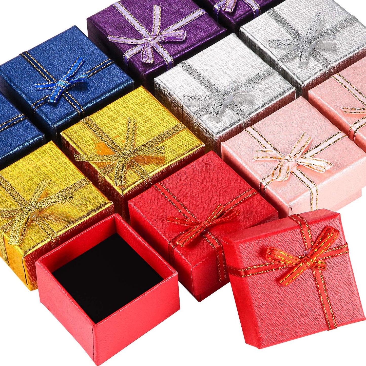 Pangda 12 Pieces Cardboard Earring Gift Box Jewellery Ring Box Necklace Bracelet Earring Jewelry Package Case for Valentine Birthday Gift(Classical Color,1.57 x 1.57 x 1.06 Inch)