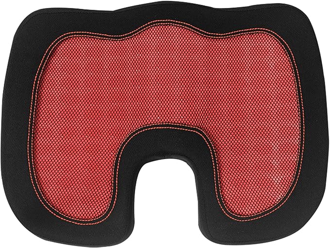 FH Group Universal Fit Memory Foam Seat Cushion for Anywhere - Tailbone Cushion - Coccyx Cushion for Car, Work, and Home Red