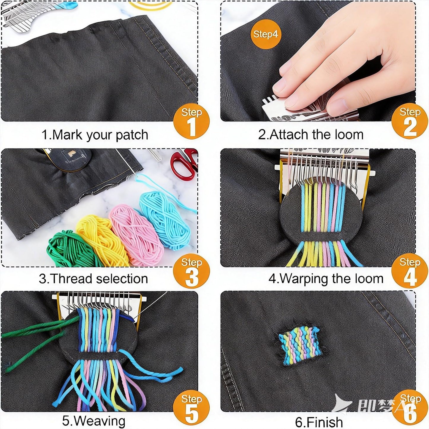 KPOAPERA Mini Darning Loom, Knit Patch Loom Kit, Type Mini Mending Tool, Convenient Darning Loom for Mending Jeans Socks Clothes, DIY Makes Beautiful Stitching - 1PCS (12 Hooks)