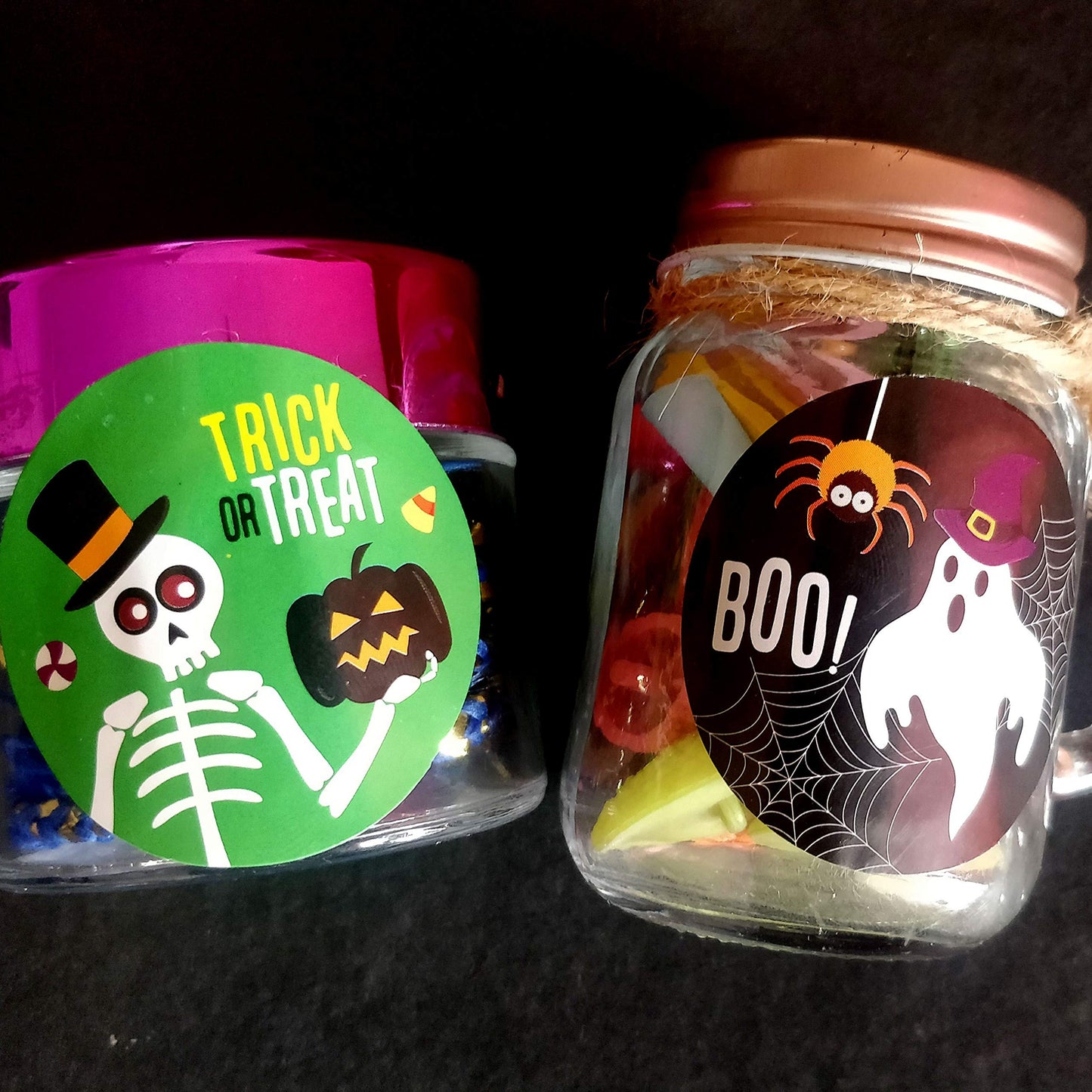 weRevel Halloween Party Stickers, 40 Count, 2 Inches, Round, 4 Unique Designs