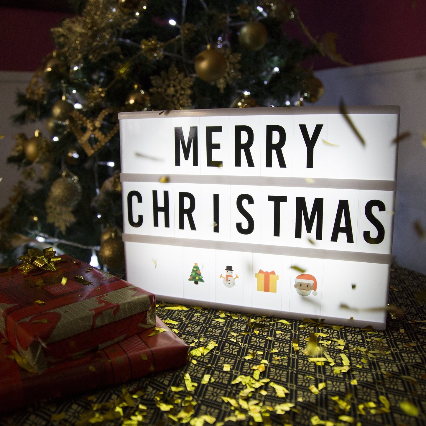 BONNYCO Cinema Light Box with 400 Letters, Symbols, Emojis, 2 Markers and USB. Led Light Box Home Decor, Room Decor. Cinema Led Sign Letters Board, Novelty Gifts Christmas, Birthdays. Marquee Lightbox