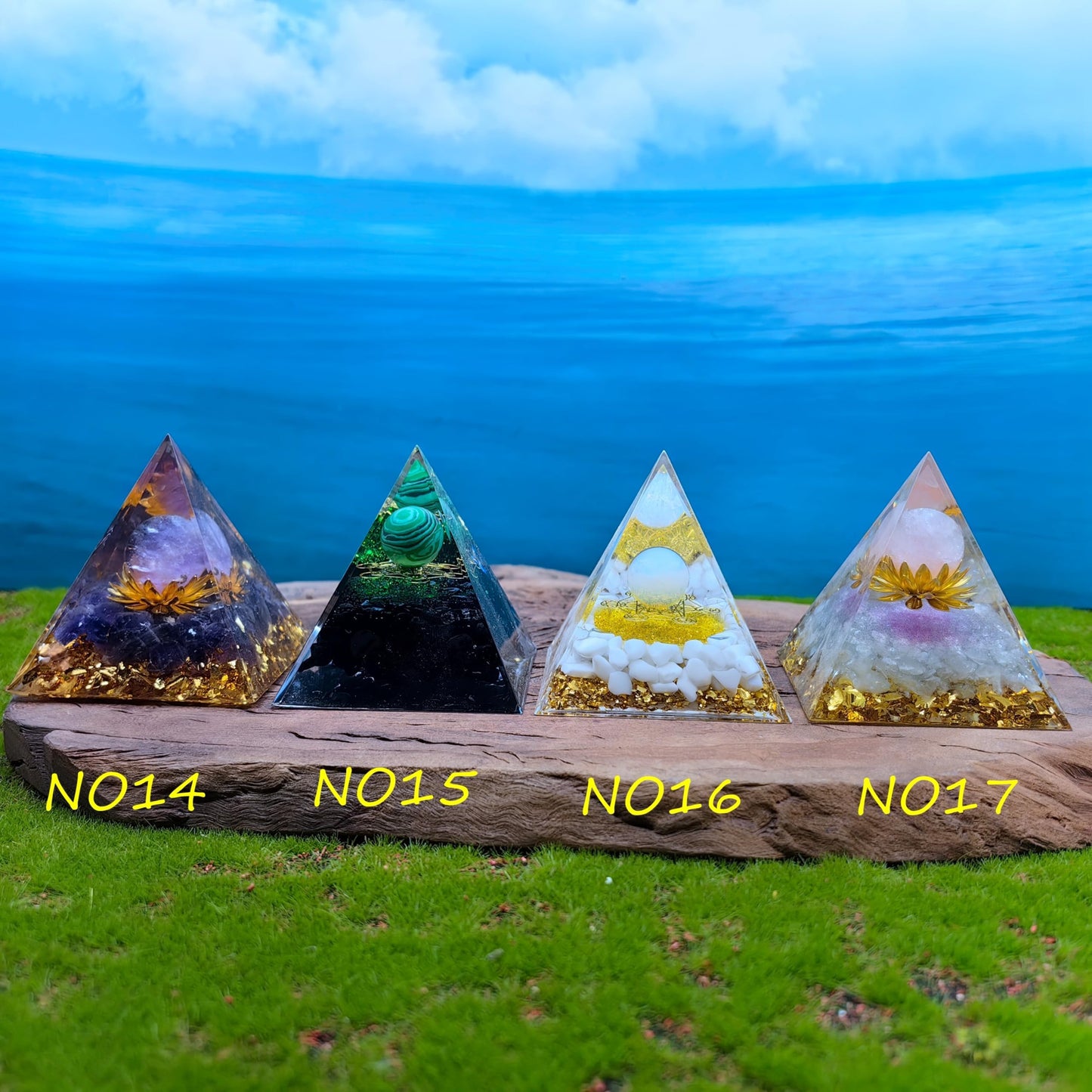 Healing Crystals Orgone Pyramid for Positive Energy, Stress Reduction, and Attracting Wealth and Luck Reduce Stress and Promote Healing with this Crystal Pyramid Home Decor (NO4,6cm)