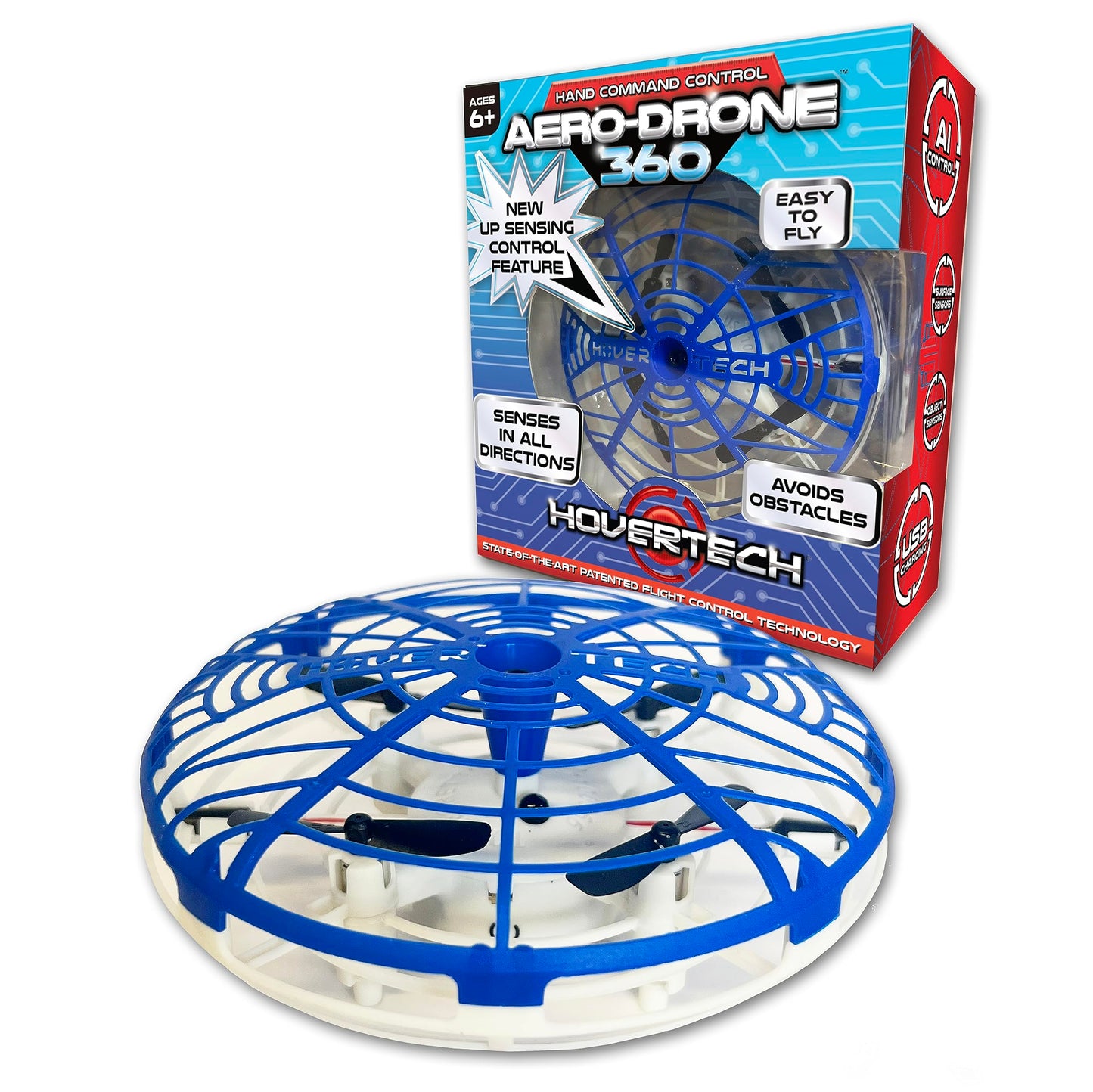 HoverTech Kids’ Self-Flying Aero-Drone 360, Incredible Stunts, Advanced Sensors, Hand Command Control, Various Altitudes, Ages 6+