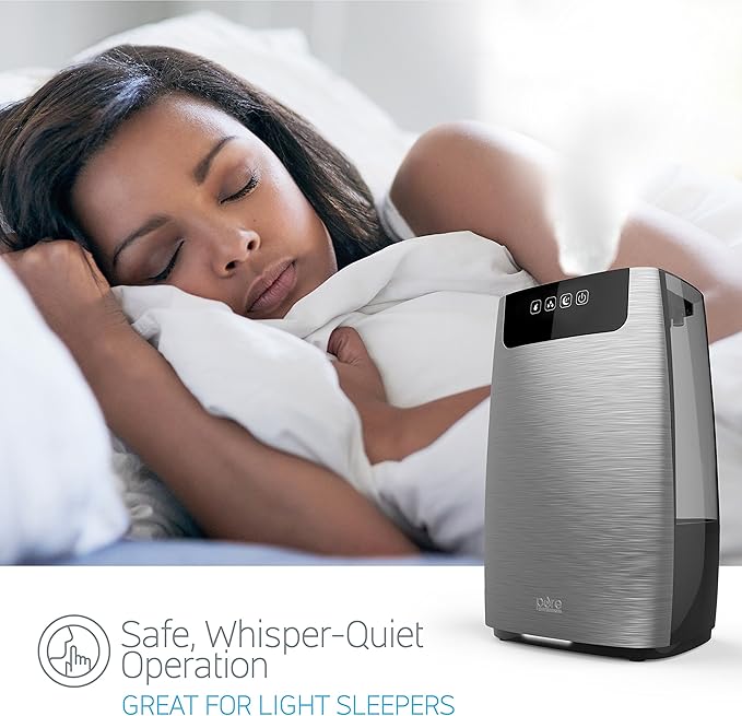 Pure Enrichment HumeXL Ultrasonic Cool Mist Humidifier - Large, Easy-to-Clean 5-Liter/1.3 Gallon Water Tank, Touch-Button Control, High/Low Mist, 2 Independent 360° Mist Nozzles and Night Mode