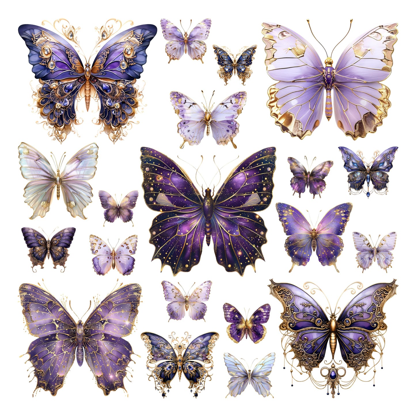 XERE 400 Pcs Butterflies Flora and Fauna Scrapbook Stickers Set for Scrapbooking and Journaling Notebooks, Junk Journal Supplies, Sketchbook, Bookmark Making, Planner Sticker