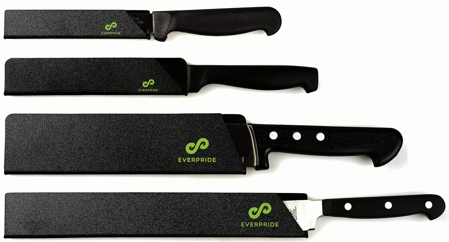 EVERPRIDE Chef Knife Sheath Set (4-Piece Set) Universal Blade Edge Cover Guards for Chef’s and Kitchen Knives – Durable, BPA-Free, Felt Lined, Sturdy ABS Plastic – Knives Not Included