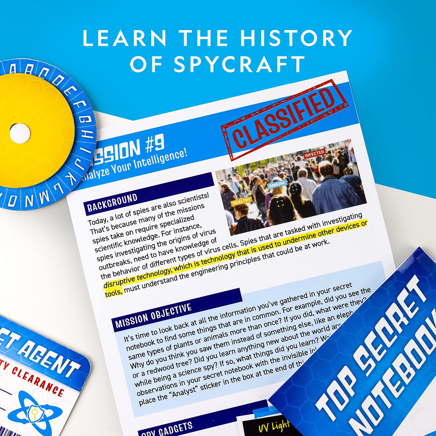 NATIONAL GEOGRAPHIC Spy Science Kit - Kids Spy Activity Set, Complete 10 Secret Missions with Gadgets for Kids and Gear, Detective Kit, Science Kits, Pretend Play
