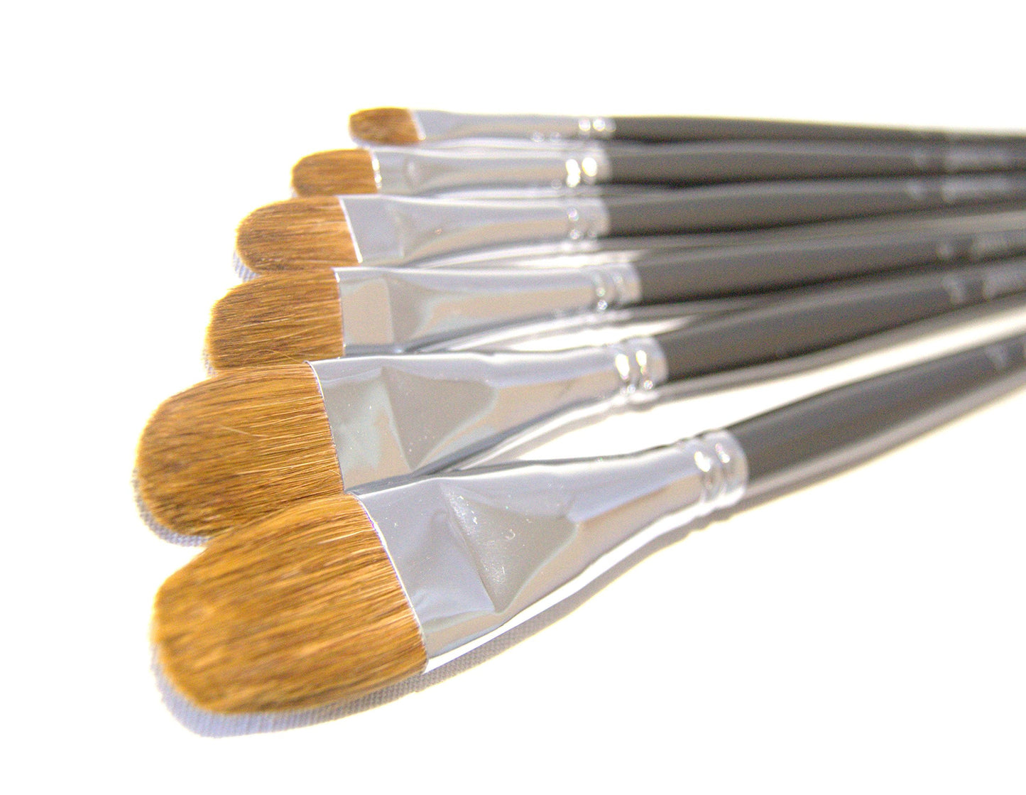 Red Sable Filbert Paint Brushes - Set of 6 Acrylic, Watercolor, Mixed Media or Oil Paint Brushes. Long Handle Professional Art Supplies for Canvas Painting