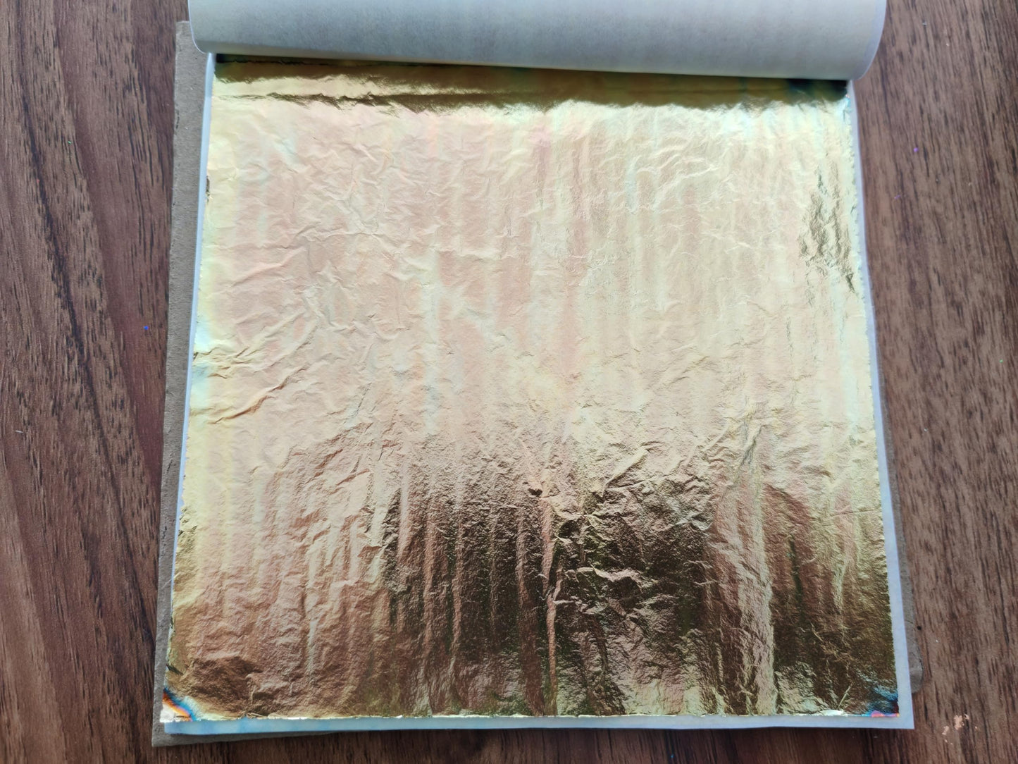 JINRUISI Variegated Gold Foil Leaf 50 Sheets Booklet Colorful Imitation Gold Leaf Gilding Craft Decoration Art (Autumn Harvest)