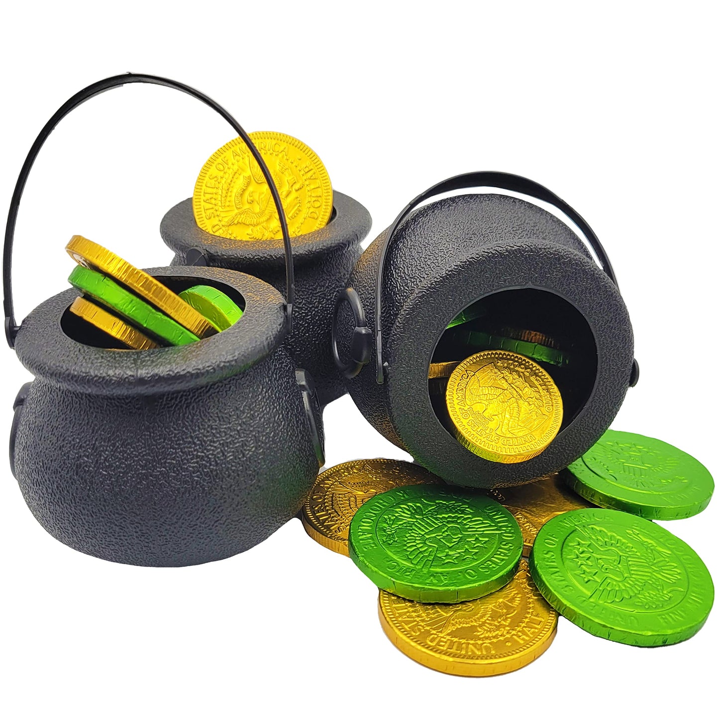 Black Candy Cauldron Kettles, Party Decoration Supplies, St. Patrick's 3" Inches (12-Pack) Witch Cauldron, Candy Bucket, Cauldron Pot