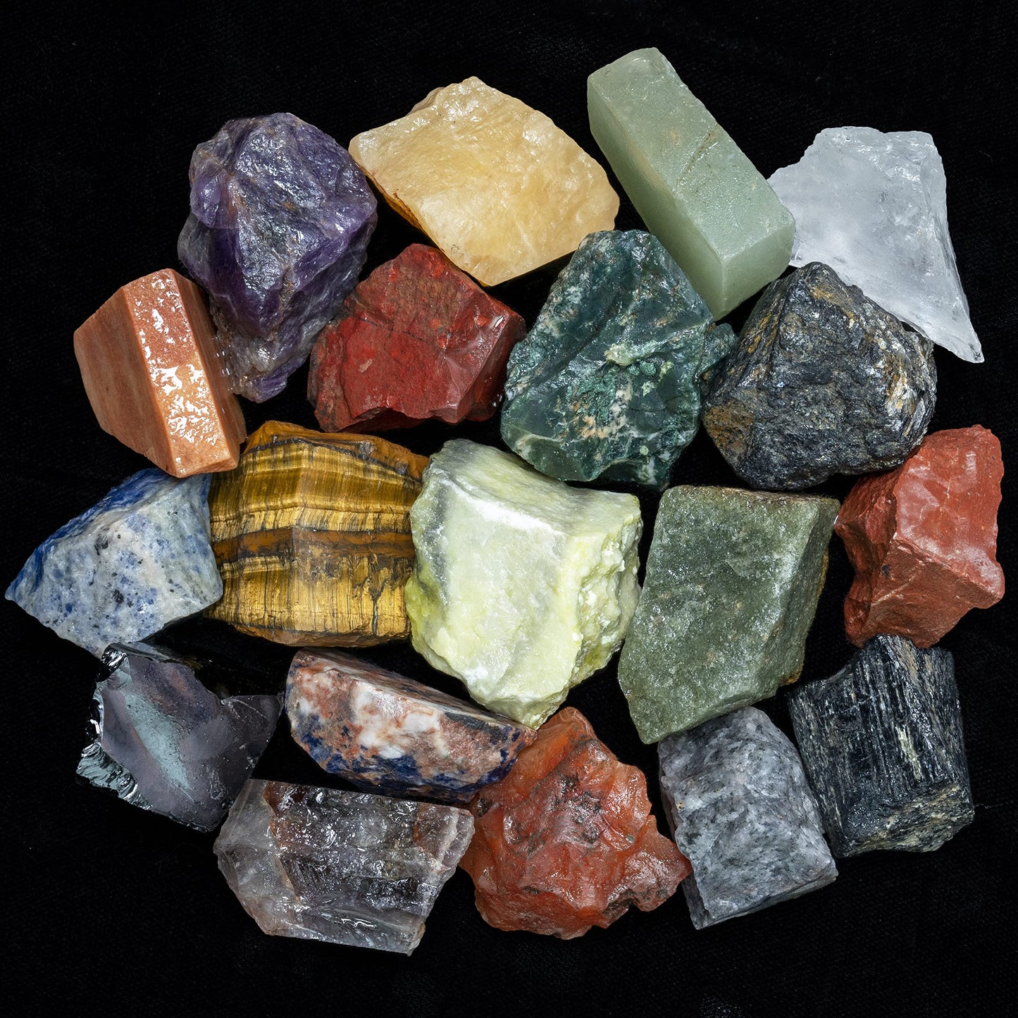 Mixed Raw Stones and Crystals, Rough Gemstones and Crystals Bulk, Tumbling Bulk, Jewelry Making, Polishing, Cabbing, Lapidary, Fountain Rocks, Decoration, Wire Wrapping, Reiki Healing 1 lb