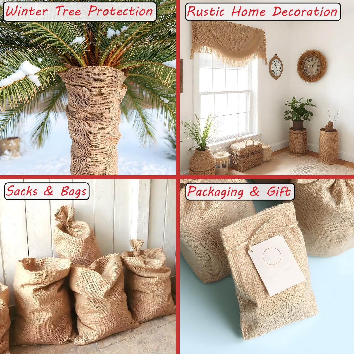 Barcelonetta | Burlap Fabric | Jute Cloth | Arts & Crafts, Home Decor, Outdoor Planters, Gardening | Rustic, Hessian, Croaker, Gunny Cloth (14" Wide, 6 Feet)
