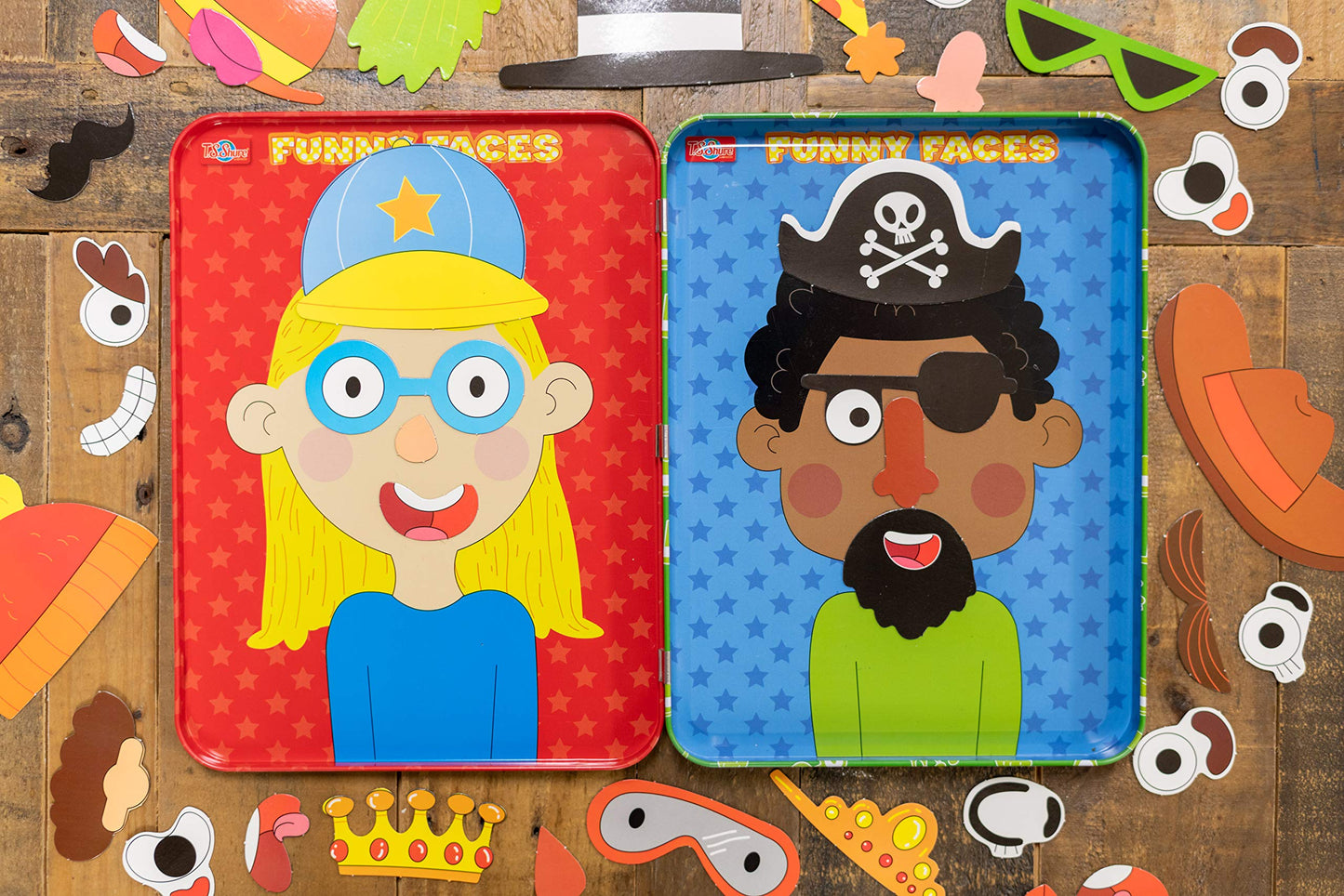 TS Shure by Bendon Create Funny Faces Magnetic Activity Tin with Illustrated Magnet Sheets and Playcard 50261