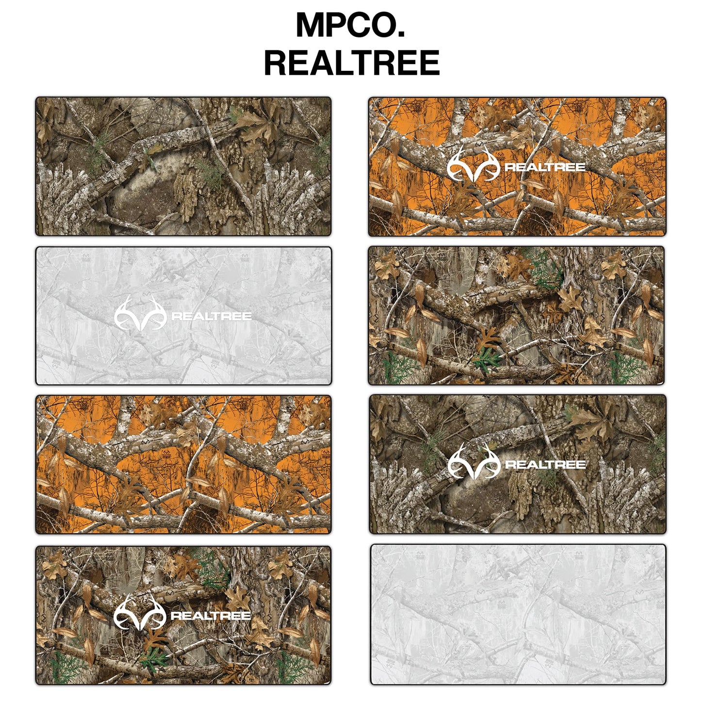 MPCO. Real Tree Large Gaming Desk Pad - 36" x 17" Duraglyde Fabric APX – Without Logo Desk Mats - Non-Slip, Washable, Smooth Glide for Precision Gaming & Work