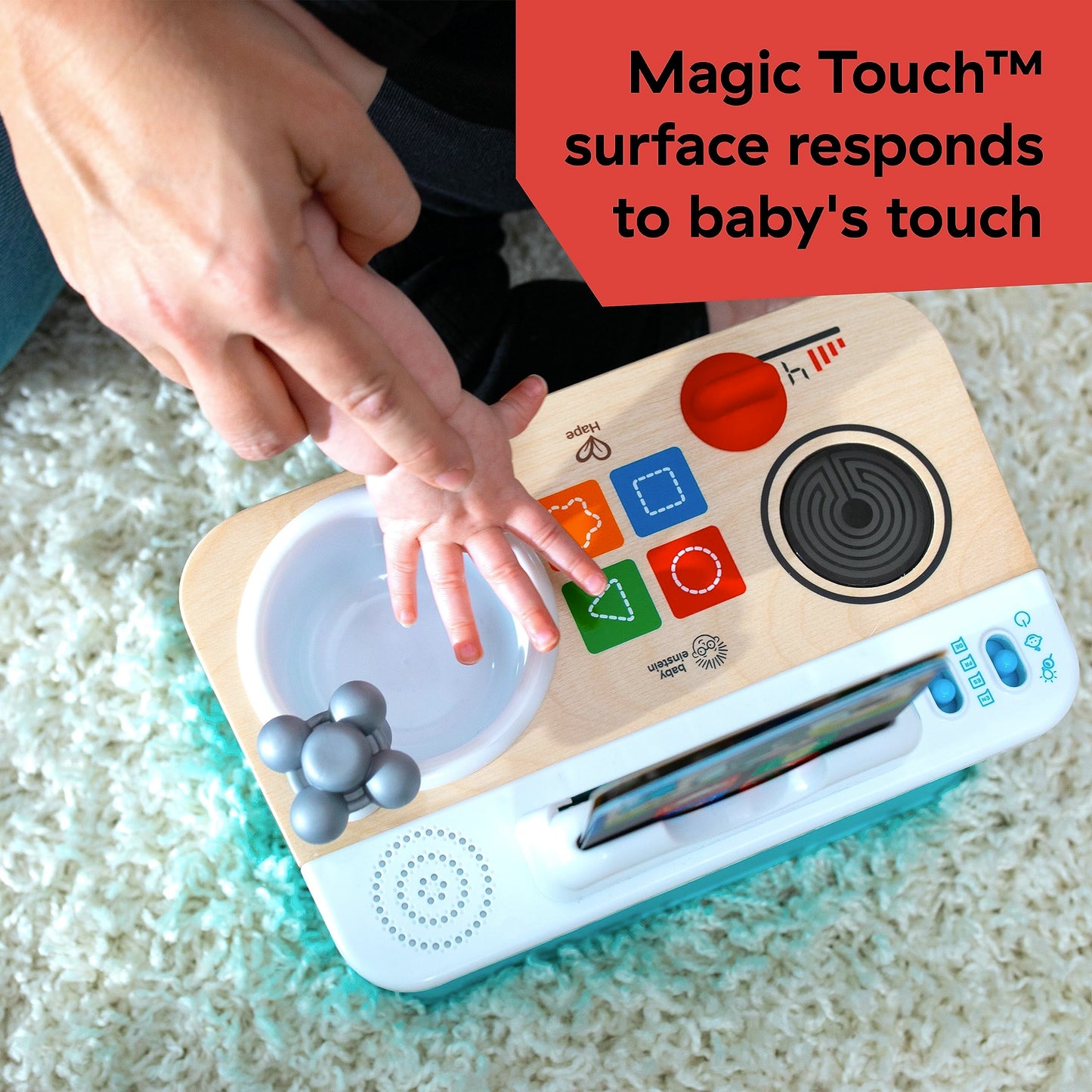 Baby Einstein + Hape Magic Touch Kitchen Play Toy Cooking Stove Set with Real Sounds and Music, Fine Motor Skill Development, Ages 1, 2, 3, 4+
