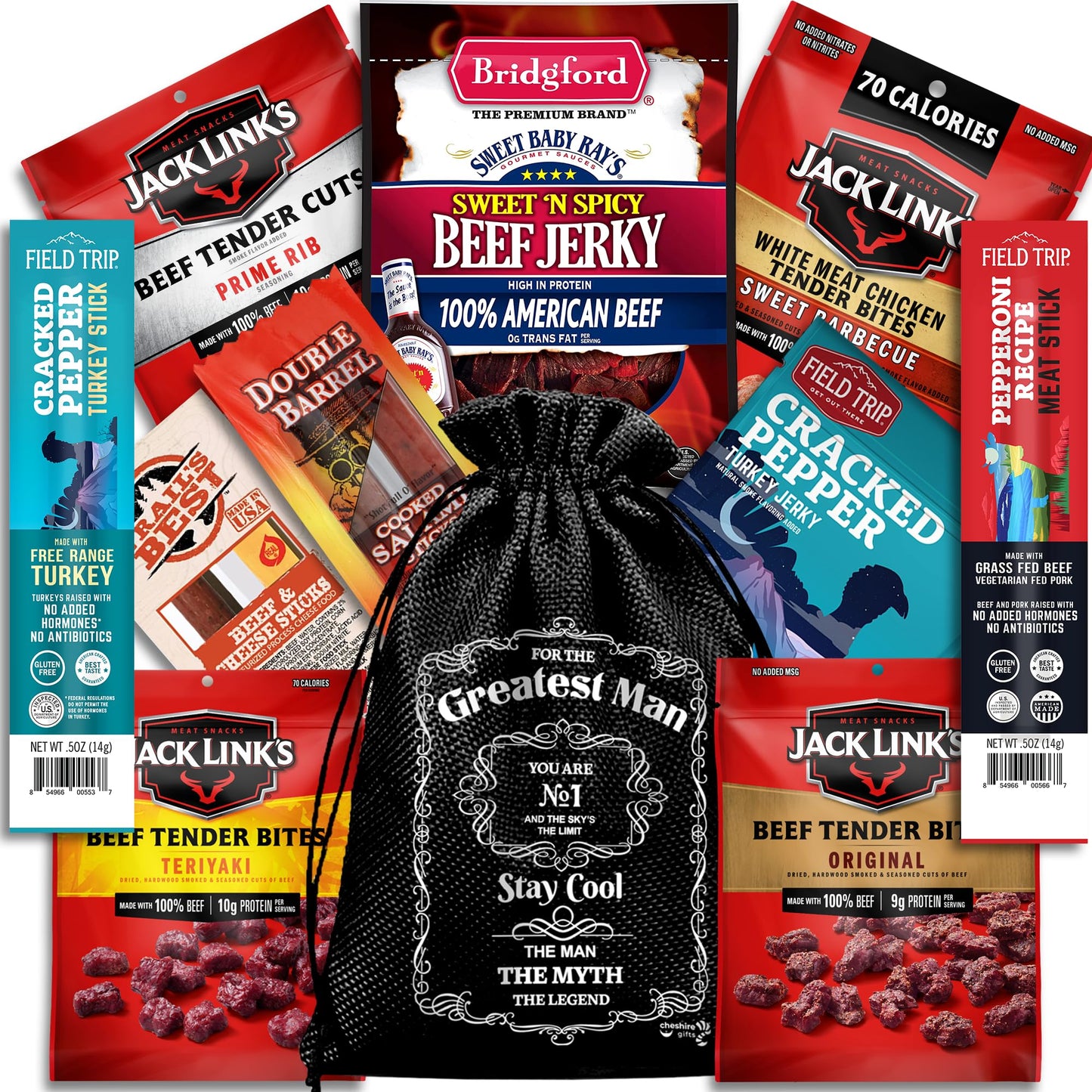 Beef Jerky Gift Baskets For Men - Meat And Cheese Gift Baskets, Birthday Gifts For Men Who Have Everything With Beef Jerky Variety Pack - Gifts For Dads & Fathers Day