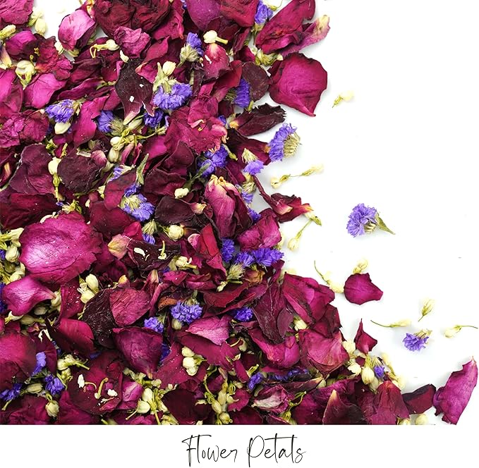 Rainbow Pana 50 Pack Prefilled Confetti Packets | Biodegradable Confetti, Dried Flower Petals | Real Flower Petals to Throw at Wedding, Glassine Bags Rose Petals Wedding Send Off Ideas