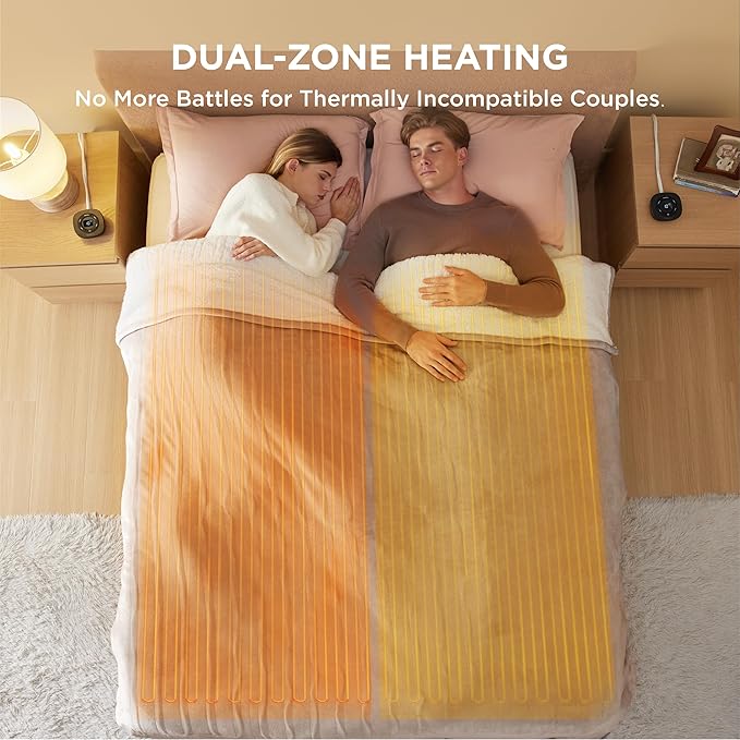 Bedsure Electric Blanket King Size - Dual Control Heated Blanket King Size, Fast Heating with 10 Time Settings & 10 Heat Settings, Warm Gift for Grandma (100x90 inches, Taupe)