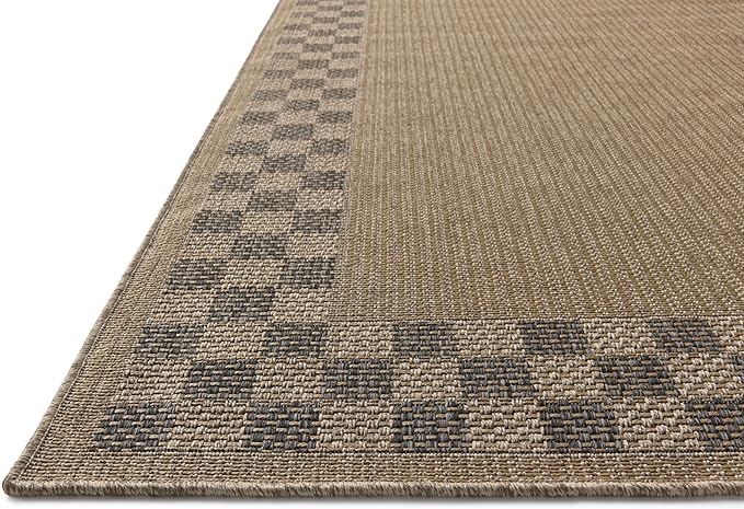 Loloi Chris Loves Julia Providence Collection PRC-01 Natural/Charcoal 5' x 7'-7", .12" Pile Height, Indoor/Outdoor Area Rug