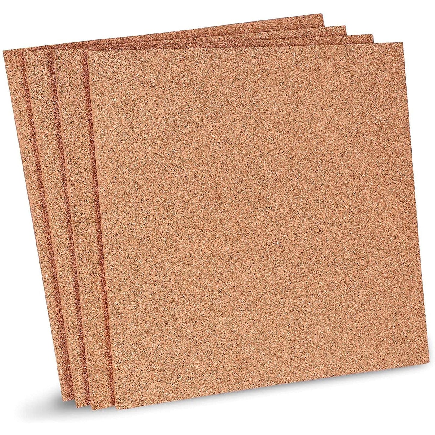 Juvale Cork Board Tiles - 12 x 12 in, 1/4 in Thick, 4-Pack Brown Square - Corkboard for Office & Bulletin Boards for Walls - Crafts, Coasters & Trivets